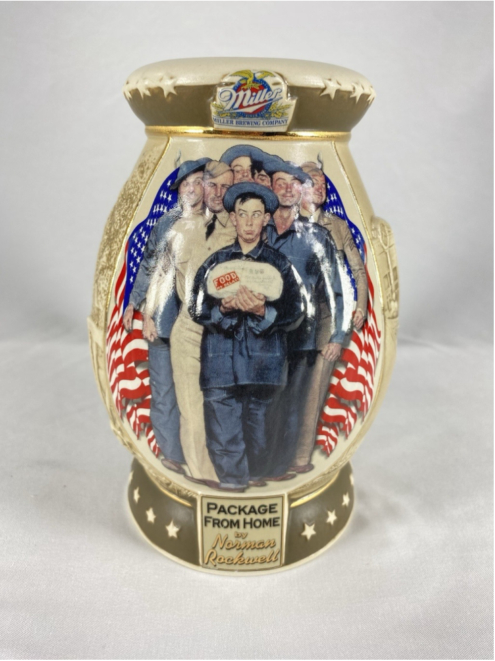 Miller 2002 Norman Rockwell Package From Home Beer Stein w/Box COA 2nd Series